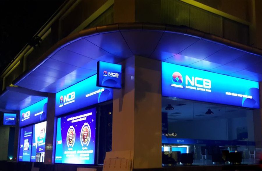 Bảng hiệu hộp đèn hiflex ngân hàng NCB